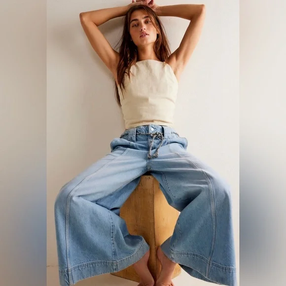 We the Free | Sheer Luck Wide-Leg Jeans | 28 | Bright Eyes - Picture 4 of 8